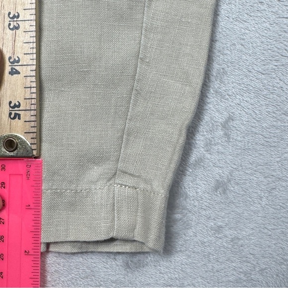 J.Jill Love Linen 100% Linen Cream Drawstring Wide Leg Casual Pants Size Medium - Picture 6 of 16